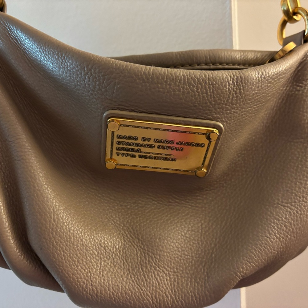 Marc Jacobs Gray Hobo Bag with Gold Accents